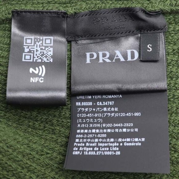 Prada Triangle Logo Knit Cap Green S main image 5